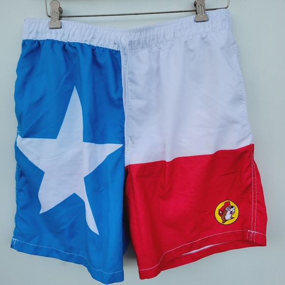 BUC-EE'S Other - Buc-ee's Mens Logo Texas Flag Lined Elastic Waist Swim Trunks Swimsuit Size XXL